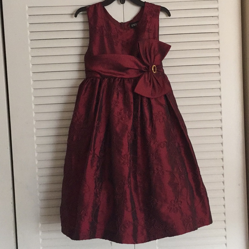 Emily West Girls Burgundy Dress Size 6